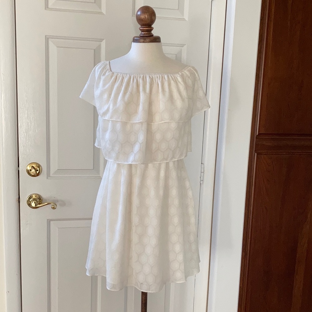 Cooper and Ella tiered ivory dress